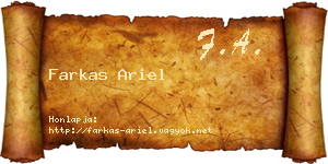 Farkas Ariel névjegykártya